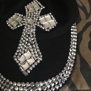 Rhinestone cross hat